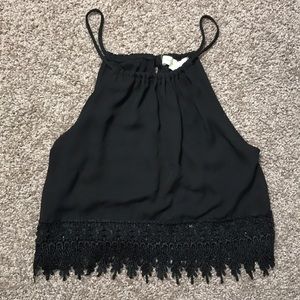 Black Lace Detail Top